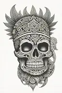 aztec skull tattoo design idea
