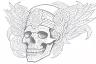 aztec skull tattoo design idea