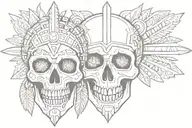 aztec skull tattoo design idea