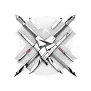 half folded switchblade dark colours tattoo design idea