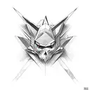 half folded switchblade dark colours tattoo design idea