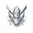 half folded switchblade dark colours tattoo design idea