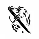 folded switchblade tattoo design idea