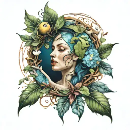 mother earth  tattoo design idea