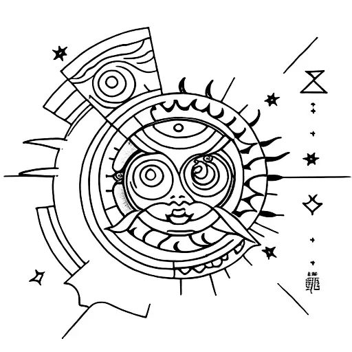 Sun and Moon tattoo design idea