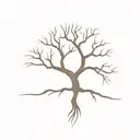 A minimalist tattoo of a tree with roots reaching deep into the ground, reflecting the resilience of a domestic violence survivor tattoo design idea