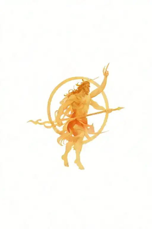 Zeus fighting Aries with other gods in the background tattoo design idea