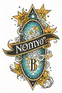 last name with stars   tattoo design idea