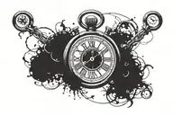 stopwatch w clock hands pointing at roman numerals 6,15,17   tattoo design idea