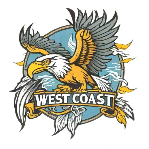 west coast eagles flying tattoo design idea