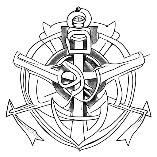 christian cross, anchor and heart tattoo design idea