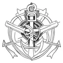 christian cross, anchor and heart tattoo design idea