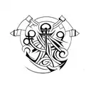 christian cross, anchor and heart tattoo design idea