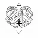 christian cross, anchor and heart tattoo design idea