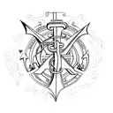 christian cross, anchor and heart tattoo design idea