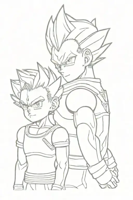 Vegeta con Trunks bebe tattoo design idea