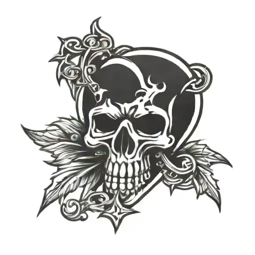 chrome hearts and faze logo intertwined tattoo design idea
