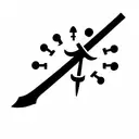 sword, pinetree, libra tattoo design idea