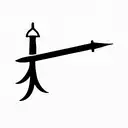 sword, pinetree, libra tattoo design idea