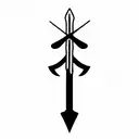sword, pinetree, libra tattoo design idea