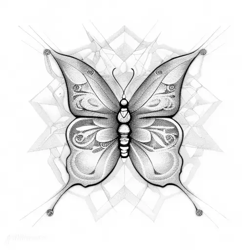 butterfly showing the complexities of OCD and the struggles one faces with it tattoo design idea