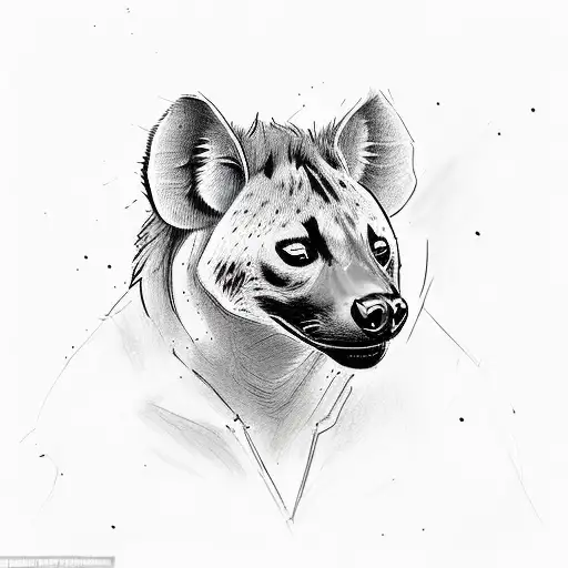 design a hyena that incorporates the feeling of wanting to be fem but born man tattoo design idea
