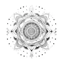 A mandala design incorporating OCD awareness symbols and elements of wildlife tattoo design idea