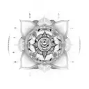 A mandala design incorporating OCD awareness symbols and elements of wildlife tattoo design idea