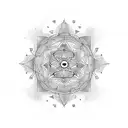 A mandala design incorporating OCD awareness symbols and elements of wildlife tattoo design idea