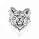 a tattoo symbolizing abadonment issues and mommy issues using wildlife tattoo design idea