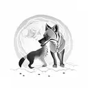 A hauntingly beautiful blackwork tattoo of a hyena howling at the moon, symbolizing the client's struggles with mental health and abandonment issues. tattoo design idea