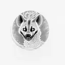 A hauntingly beautiful blackwork tattoo of a hyena howling at the moon, symbolizing the client's struggles with mental health and abandonment issues. tattoo design idea