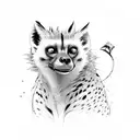 a mixture of hyena, cape cut porcupine, serval, bat eared fox, mongoose, swamp and colobus monkeys, and lemur tattoo design idea