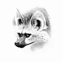 a mixture of hyena, cape cut porcupine, serval, bat eared fox, mongoose, swamp and colobus monkeys, and lemur tattoo design idea