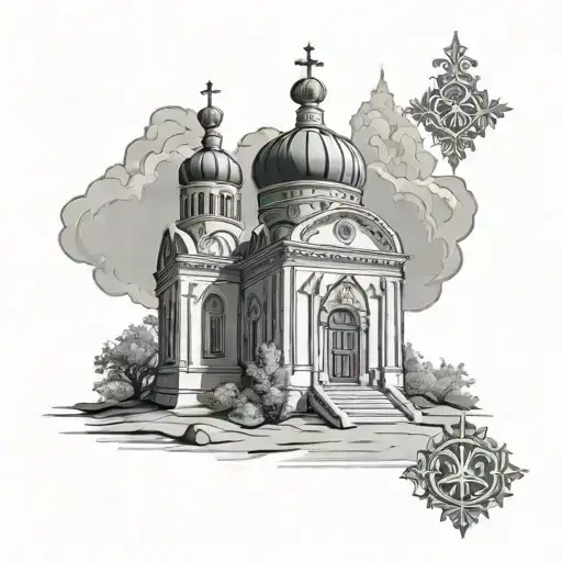 Orthodox church tattoo design idea