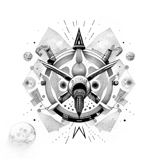 Per Aspera Ad Astra, space theme tattoo design idea