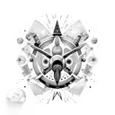 Per Aspera Ad Astra, space theme tattoo design idea