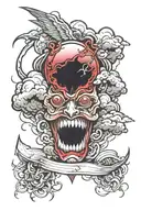 fear none clouds and lightning tattoo design idea