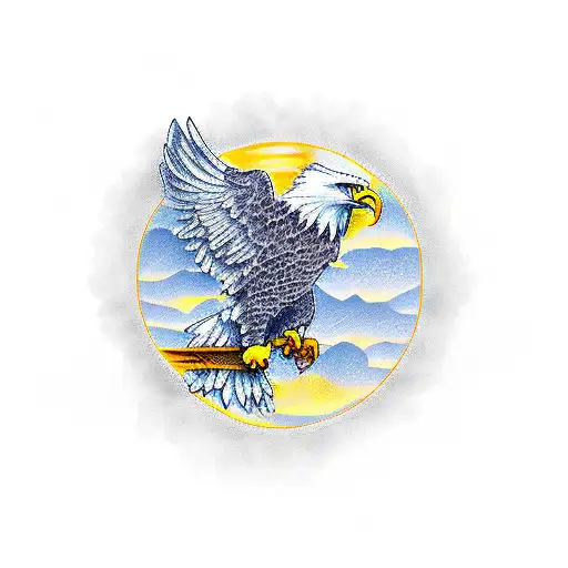 Eagle cross  tattoo design idea