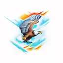 Eagle cross  tattoo design idea