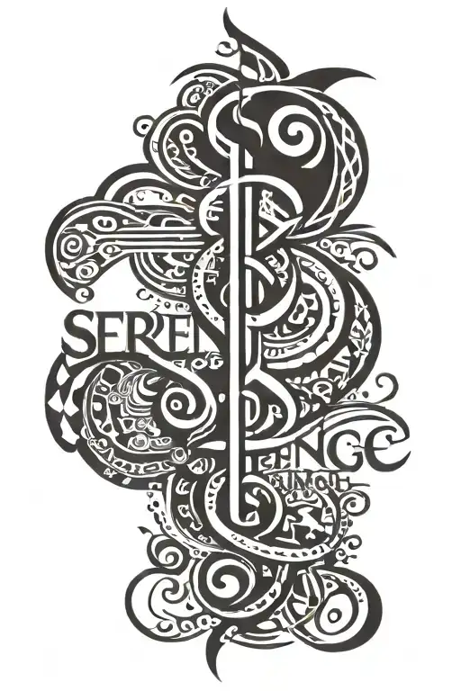 serenity prayer written tattoo design idea