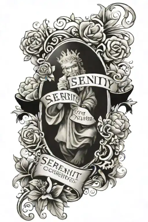 serenity prayer written tattoo design idea
