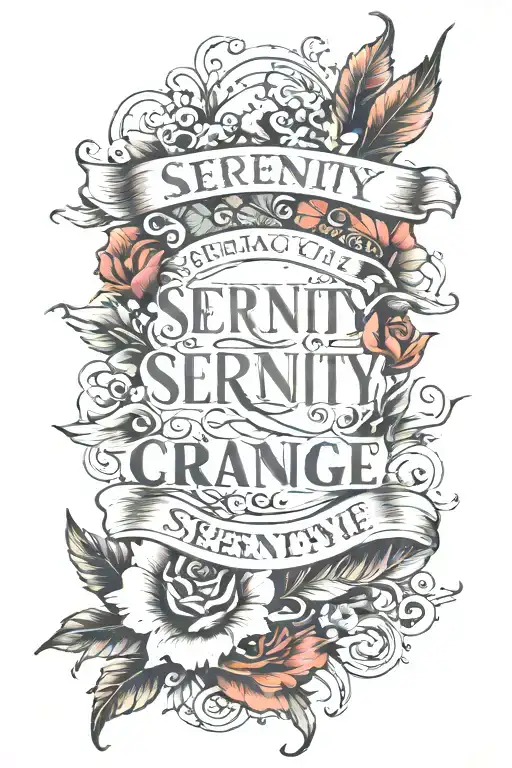 serenity prayer written tattoo design idea