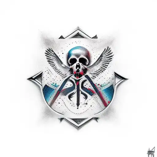 symbol death mixed with rebirth tattoo design idea