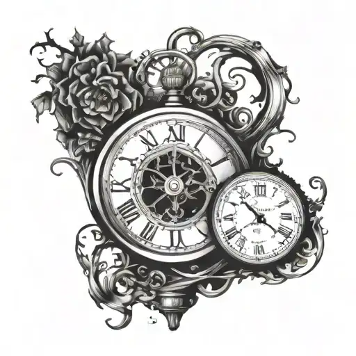 A surreal design of a clock melting or distorting, symbolizing the fluidity of time and the inevitability of change tattoo design idea