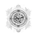 Timepiece with intricate gears and clockwork tattoo design idea