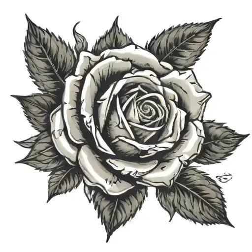 money rose tattoo design idea
