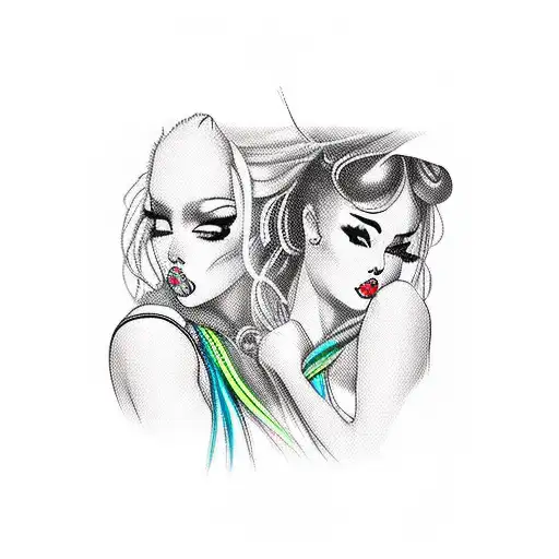 shibari pinup tattoo design idea