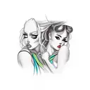 shibari pinup tattoo design idea