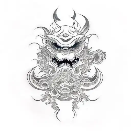 sol con cara de craneo tattoo design idea